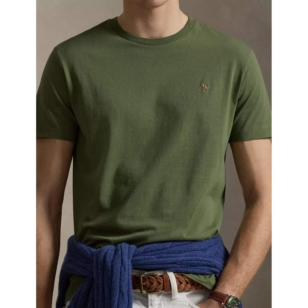 Polo Ralph Lauren Mens XXL Olive Green Short Sleeve Pony Logo Crewneck T-Shirt